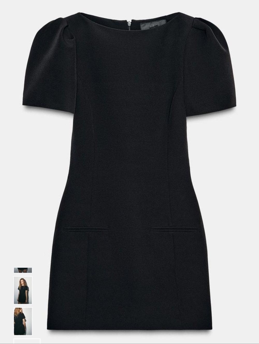Zara Black Short-Sleeve Mini Dress - Picture 2 of 4